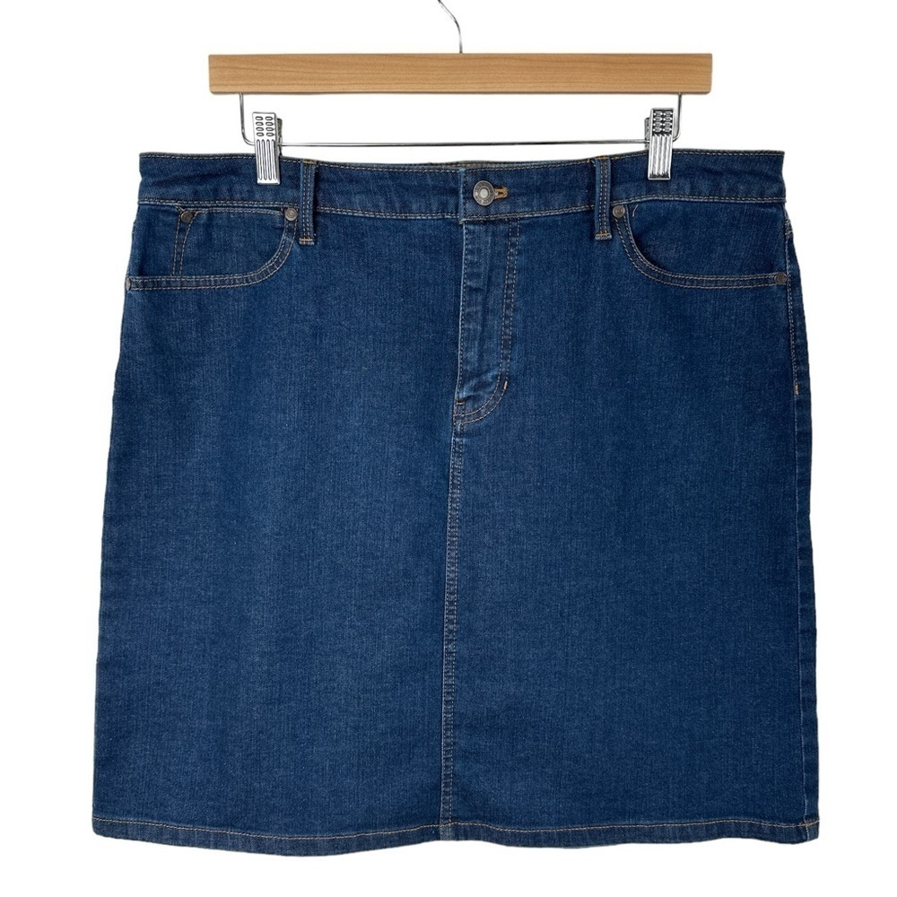 Talbots A-Line Denim Skirt Above Knee Blue